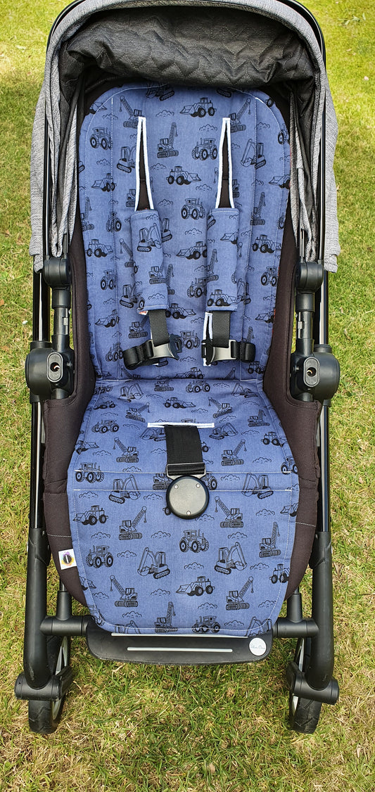 Universal Pram Liner with Dinosaurs and Trucks and Diggers